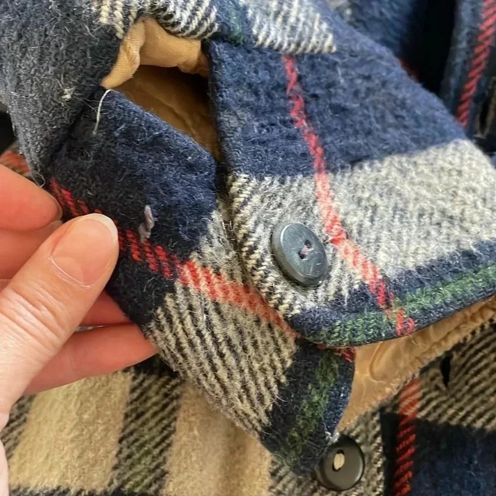 Vintage Sears Sportswear Wool Plaid Jacket Men’s 42 Button Front Outdoor Woodsy - Picture 14 of 15